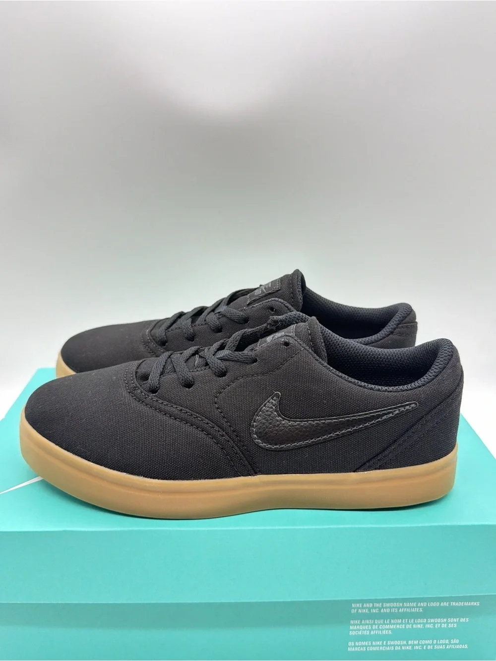 Nike SB Check Canvas PS Black Light Brown 905371-006 Size 1Y